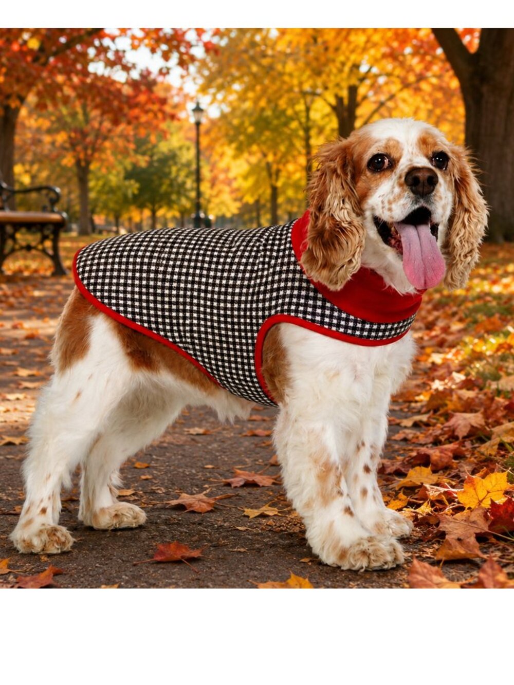 Sizes 10 & 16 Black & White Houndstooth Fleece Lined Coat by Up Country